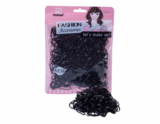 Picture of Youxuan 600-Pack Elastic Hair Ties Non-slip Rubber Hair Bands for Girls, Black