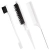 Picture of 3 Pcs Slick Back Hair Brush Set Bristle Hair Brush Edge Control Brush Teasing Comb for Women Baby Kids' Black Hair (White)