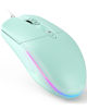 Picture of KKUOD Wired Mouse with Ergonomic Design Reduces Hand Fatigue Muscle Strain, Silent USB Computer Mouse, 1600 DPI Office and Home Mice (Green, Wired)