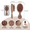 Picture of RHOS Mini Travel Hair Brush for Women/Men/Kids - Pocket Detangler Brush for Wet and Dry Hair - Travel Size Paddle Brush for Detangling- For All Hair Types (1 Pack-Mocha)