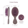 Picture of RHOS Mini Travel Hair Brush for Women/Men/Kids - Pocket Detangler Brush for Wet and Dry Hair - Travel Size Paddle Brush for Detangling- For All Hair Types (1 Pack-Purple)