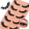 Picture of Fluffy False Eyelashes Flat Lashes Natural Look 19mm Wispy Faux Mink Lashes Extensions Light Volume Fake Eyelashes Soft Cat Eye Lashes by TOOCHUNAG