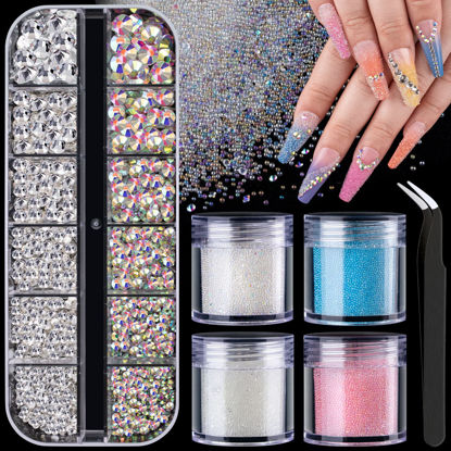 2500 Pieces Clear Hotfix Rhinestones, 6 Mixed Sizes Crystal Flatback  Rhinestones for Nail Art, 3D Nail Diamonds Charms, DIY Crafts Face Phones  Clothes