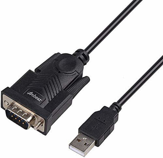 Picture of Anbear USB to RS232 DB9 Cable (5 FT), USB 2.0 to Serial Cable Male A Converter Adapter with PL2303 Chipset for Windows 10, 8.1, 8, 7, Vista, XP, 2000, Linux and Mac OS X 10.6 (Black, 1 Pack)