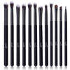 Picture of MSQ Eye Makeup Brushes 12pcs Eyeshadow Makeup Brushes Set with Soft Synthetic Hairs & Real Wood Handle for Eyeshadow, Eyebrow, Eyeliner, Blending(Black without bag)