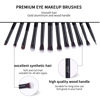 Picture of MSQ Eye Makeup Brushes 12pcs Eyeshadow Makeup Brushes Set with Soft Synthetic Hairs & Real Wood Handle for Eyeshadow, Eyebrow, Eyeliner, Blending(Black without bag)