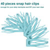 Picture of 24 Pieces Double Grip Hair Clips Metal Snap Hair Clips Women Hair Barrettes for Hair Making, Salon Supplies (Light Blue)