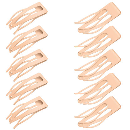 Picture of 24 Pieces Double Grip Hair Clips Metal Snap Hair Clips Women Hair Barrettes for Hair Making, Salon Supplies (Cream)