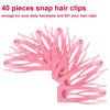 Picture of 24 Pieces Double Grip Hair Clips Metal Snap Hair Clips Women Hair Barrettes for Hair Making, Salon Supplies (Pink)