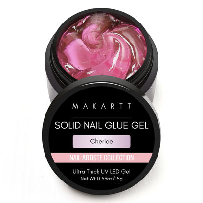 Picture of Makartt Solid Nail Gel Glue for Soft Gel Nail Tips Cherice Solid Nail Glue Gel for Press On Nails Acrylic Fake Nails Solid Builder Gel for Nail Strengthen Nail Art DIY Home Salon 15ML UV Light Cured