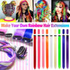 Picture of 22 PCS Colored Hair Extensions Clip in, Party Highlights Colorful Extension for Kids Girls Synthetic Hairpiece Straight 22 inch