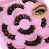 Picture of Natural False Eyelashes Fluffy Mink Lashes 3D Wispy D Curl Eye Lashes Russian Strip Thick Full False Eyelashes 5 Pairs 21mm by Focipeysa Eyelashes