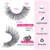 Picture of 3D False Eyelashes Natural Look Lashes Cat Eye Lashes with Clear Band Fluffy Wispy Faux Mink Eyelashes 16mm Strip Lashes by Focipeysa