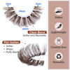 Picture of Brown Lashes Fluffy False Lashes D Curl Brown Eyelashes 15mm Natural Length Lashes with Clear Band 3D Colored Lashes Pack by Focipeysa