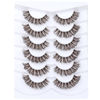 Picture of Brown Lashes Fluffy False Lashes D Curl Brown Eyelashes 15mm Natural Length Lashes with Clear Band 3D Colored Lashes Pack by Focipeysa