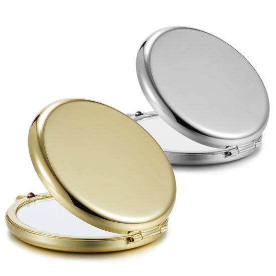 Magnifying Compact Mirror for Purses,Mpowtech Handheld Mirror 2 x 1x  Magnification Compact Travel Makeup Mirror,Perfect for Purse, Pocket and  Travel (Black) : Amazon.in: Beauty