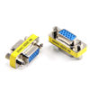 Picture of Fielect VGA Gender Changer 15 Pin DB15 Female to DB15 Female 3-Row Mini Gender Changer Coupler Adapter Connector for Serial Applications Blue Pack of 1