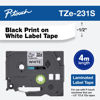 Picture of Brother Genuine P-Touch TZe-231S Economy Label Tape, Standard Laminated P-Touch Tape, Black on White, Perfect for Indoor or Outdoor Use, Water Resistant, (4M), Single-Pack