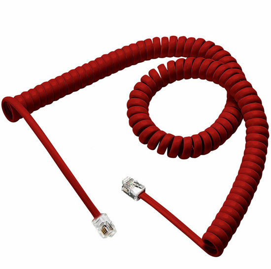 Picture of Telephone Cord, Phone Cord,Handset Cord, Red, 2 Pack, Universally Compatible