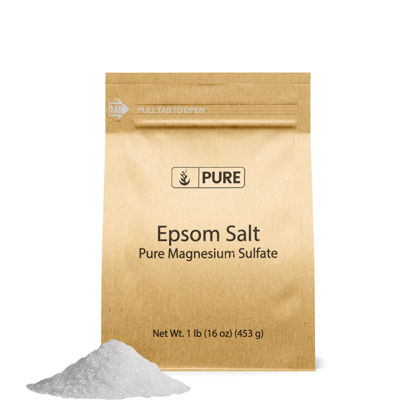 Picture of Pure Original Ingredients Epsom Salt (1 lb) Pure Magnesium Sulfate, Food Grade, Soaking Solution