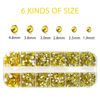 Picture of 2400Pcs Lemon Yellow Flatback Rhinestones for Crafts,Nail Gems Glass Flatback Rhinestones Gemstones Glass Diamonds Stones Bling Rhinestone with Tweezers and Picking Pen