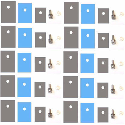 Picture of Easycargo 10 Packs TO-220 Heatsink Insulator/Mounting kit (Screw+Washer+Bushing+Insulator), TO-3P TO-247 TO-220 Heat Sink Insulator Mounting Kit for MOSFET Transistor irf520 LM317 7805
