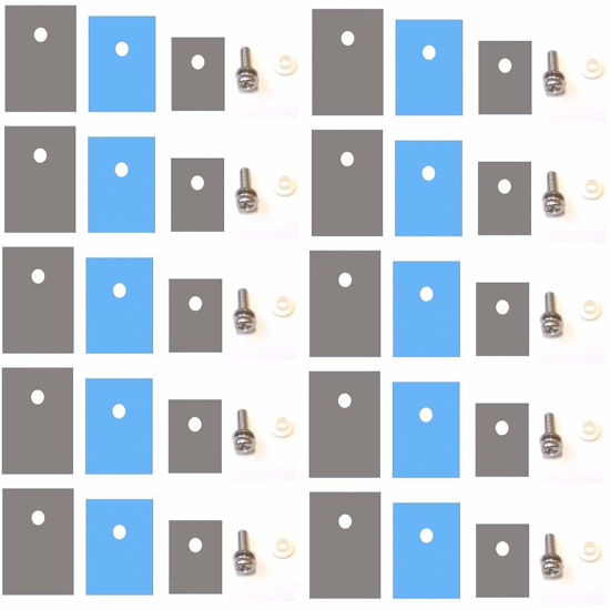 Picture of Easycargo 10 Packs TO-220 Heatsink Insulator/Mounting kit (Screw+Washer+Bushing+Insulator), TO-3P TO-247 TO-220 Heat Sink Insulator Mounting Kit for MOSFET Transistor irf520 LM317 7805