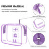 Picture of TSA Approved Clear Travel Toiletry Bag wih Zippers Carry-on Travel Accessories Quart Size Toiletries Cosmetic Pouch Makeup Bags for Men and Women (2pcs Purple)