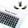 Picture of DIY Eyelash Extension Clusters Lashes 3D Volume Effect D Curl Wide Stem Individual Lash Clusters Reusable Artificial Fluffy Wispy False Eyelashes Set for Home Eyelash Extensions (0.07-D-12mm)