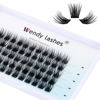 Picture of DIY Eyelash Extension Clusters Lashes 3D Volume Effect D Curl Wide Stem Individual Lash Clusters Reusable Artificial Fluffy Wispy False Eyelashes Set for Home Eyelash Extensions (0.07-D 8-16mm)