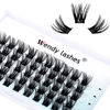 Picture of Individual Lash Clusters Volume Lashes DIY Eyelash Extension Natural Curl Glue Bonded Soft Lash Extensions by WENDY LASHES (0.07-D-14mm)