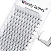 Picture of Premade Fans Eyelash Extensions C/D curl 0.07mm Mixed 14-20mm Russian Lashes Fans Soft Short Stem Volume Lash Extensions by WENDY LASHES (7D-0.07-D, 14-20mm Mixed Tray)