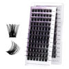 Picture of Lash Clusters DIY Eyelash Extensions C/D Curl Wide Stem Cluster Lashes 8-16mm Mixed Length Individual Lashes Wispy and Soft Cluster Eyelashes Matte Black Lashes Extensions for DIY(Hybrid-0.07D, 8-16mm Mixed)