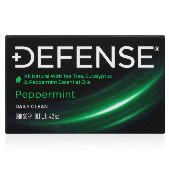 Picture of Defense Soap All Natural Peppermint Bar Soap for Men | Made by Wrestlers with Tea Tree Oil & Eucalyptus Oil to Defend Against Fungus and Promote Healthy Skin