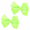 Picture of 3 Inch Grosgrain Bow for Little Girls- Set of 2 (Neon Green)