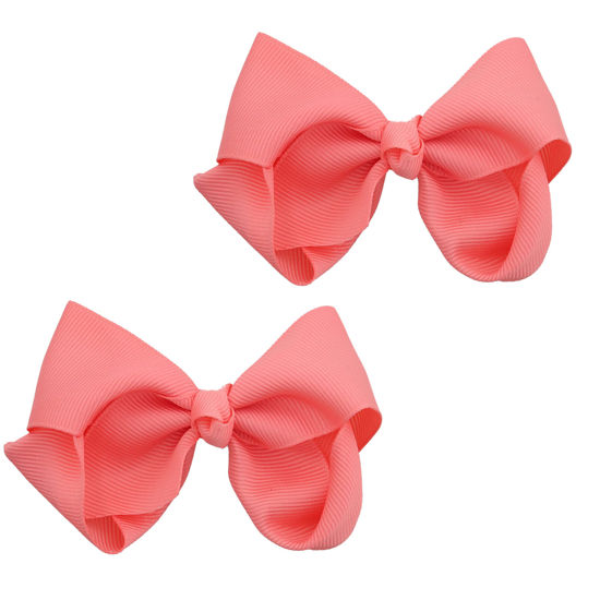 Picture of 3 Inch Grosgrain Bow for Little Girls- Set of 2 (Coral)