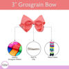 Picture of 3 Inch Grosgrain Bow for Little Girls- Set of 2 (Coral)