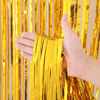 Picture of Voircoloria 3 Pack 3.3x8.2 Feet Gold Foil Fringe Backdrop Curtains, Tinsel Streamers Birthday Party Decorations, Fringe Backdrop for Graduation, Baby Shower, Gender Reveal, Disco Party