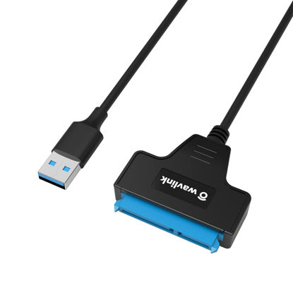 Picture of WAVLINK SATA to USB Cable, USB 3.0 to 2.5” SATA III Hard Drive Adapter, SATA 3 to USB A Adapter, External Converter for SSD/HDD Data Transfer, Support UASP