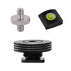 Picture of 1/4" Female Thread to Hot Shoe Adapter - Hot Shoe Bubble Level Camera Hot Shoe Cover, Hot Shoe Mount Adapter with 1/4 to 1/4" Male Screw Adapter for Magic Arm, Monitor, Video Light