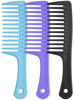 Picture of Wide Tooth Comb and Large Hair Detangling Comb, Durable Hair Brush for Best Styling and Professional Hair Care, Suitable for Curly Hair, Long Hair, Wet Hair in all Types, Reduce Hair Loss and Dandruff&Headache-Minimal breakages Comb (Blue，Purple，Bla