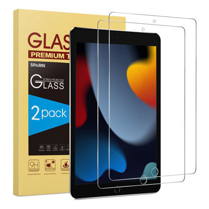 Picture of SPARIN 2 Pack Screen Protector for iPad 9th Generation 10.2 inch, Tempered Glass Compatible with iPad 9 (2021 Released)
