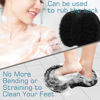 Picture of Shower Foot Scrubber Mat Back Washer Back Exfoliating Bath Wash Pad Wall Mounted Slip Suction Cups Foot Scrubber for Use in Shower Cups Foot Cleaner for Men and Women (Black)