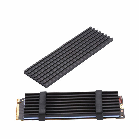 Picture of Awxlumv m.2 Heatsink SSD with Silicone Thermal Pad,DIY Fit for 2280 M.2 PCIe 4.0/3.0 NVMe SS -Black 2 Pcs