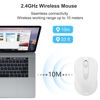 Picture of OKIMO Wireless Mouse for Laptop Computer Mouse with USB Receiver 2.4GHz Optical Tracking Computer Cordless Mouse Ergonomic Portable Mouse for PC Mac Laptop Chromebook (White)