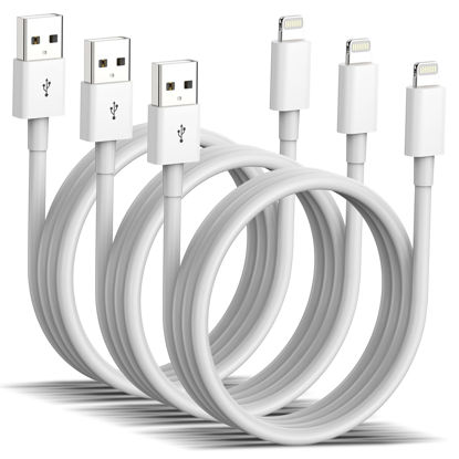 Picture of iPhone Charger [Apple MFi Certified] 3 Pack 6 ft Lightning Cable Fast Charging Cord Compatible with iPhone 14/13/12/11 Pro Max/XS MAX/XR/XS/X/8/iPad