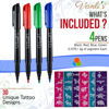 Picture of Vanli's Temporary Tattoo Markers - Stocking Stuffers For Teens, Kids, Adults, Trendy Tattoo Kit, Skin Safe & Colored Ink Tattoo Pens for Body & Face Art with 30 Tattoo Stencil Papers, 4 Pens-Bold