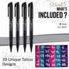 Picture of Vanli's Temporary Tattoo Markers for Skin With 30 Unique Tattoo Stencils. Black Tattoo Pens for Skin Temporary. Skin Safe, Great Stocking Stuffer For Kids, Teens and Adults