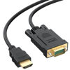 Picture of HDMI to VGA Cable 3FT, Uni-Directional Computer HDMI to VGA Monitor 3-Feet Video Cord (Male to Male) Compatible for Raspberry Pi, Roku,Computer, Desktop, Laptop, PC, Monitor, Projector, HDTV and More