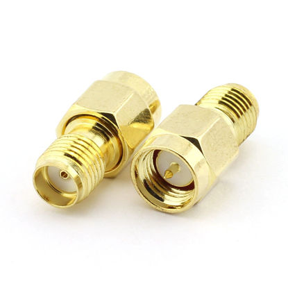 Picture of Maxmoral 2PCS SMA Male to SMA Female Connector RF Coax Coaxial Adapter